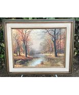 ROBERT WOOD Vintage 1956 MODERN IMPRESSIONIST AUTUMN LANDSCAPE GALLERY G... - $554.40