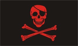 Pirate Patch Flag Black-Red - 3x5 Ft - £16.23 GBP