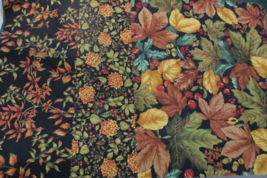 Fabric Red Rooster &quot;Autumn Splendor&quot; Quilter&#39;s Fall Sampler Leaves 3 pcs... - $1.50