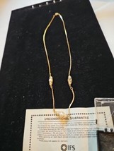 Vtg 1980&#39;s Pearl Station Gold Tone Chain Necklace  - £15.55 GBP
