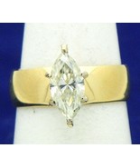 Moissanite Solitaire Ring REAL Solid 10 K Yellow Gold 3.7 g Size 6.75 - £582.46 GBP