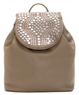 NWT $268 VINCE CAMUTO Silver Studded Bonny Taupe Light Brown Handbag Bac... - €90,75 EUR