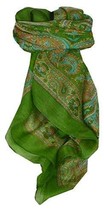 Mulberry Silk Traditional Square Scarf Firoza Sage by Pashmina &amp; Silk - £19.12 GBP