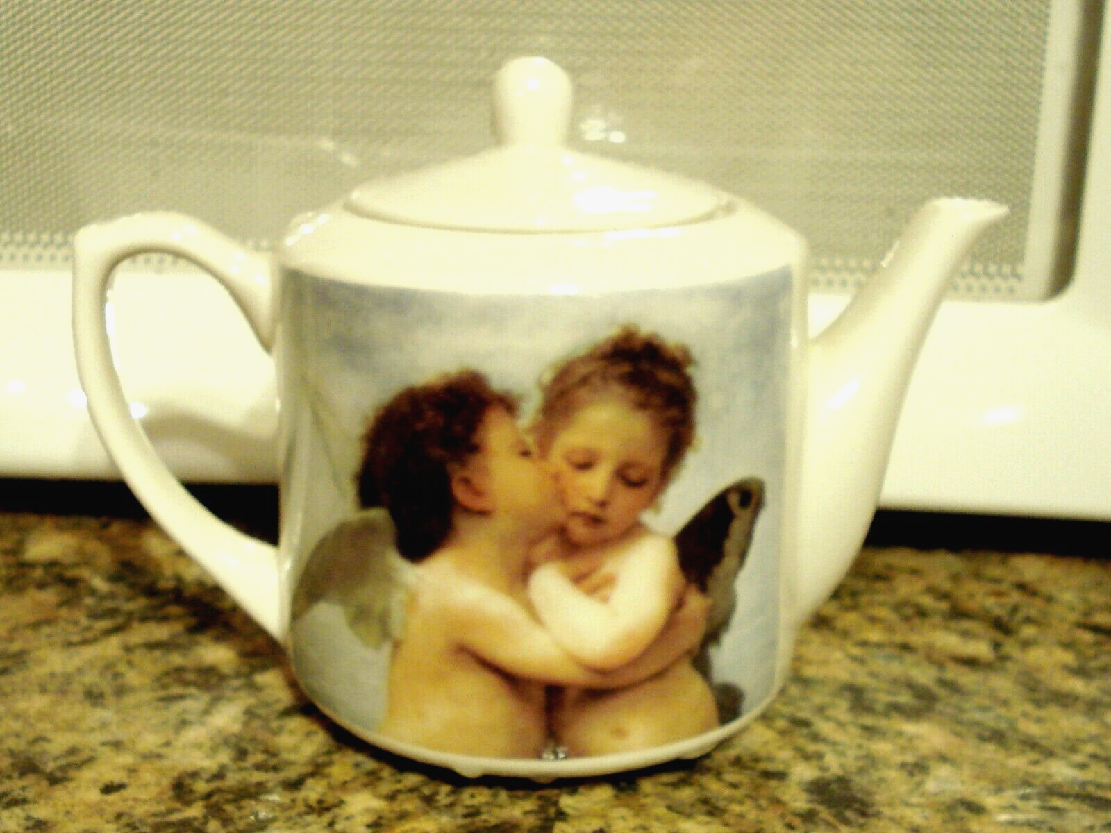 CHERUB TEAPOT CHILDREN Child Angel CERAMIC POTTERY Collectible DECORATIV... - $13.81