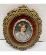 Cameo Creation Innocence Jean Batiste Greuze 6 3/4&quot; Vintage Oval Picture... - $19.80