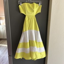 Alexis Simona Green White Strapless Satin Cutout Dress size XS - £61.91 GBP
