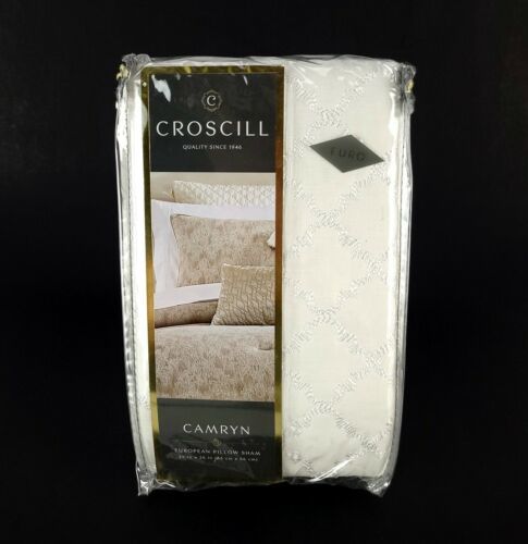 Primary image for Croscill Camryn Euro Pillow Sham 26" x 26" New Taupe