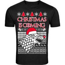 New Men Women&#39;s Christmas T-Shirt Xmas Gift Unisex Christmas Is Coming T-Shirt - £11.03 GBP