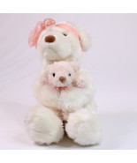 Gund Momma&#39;s Love #4977 White Pink Teddy Bears Mother And Baby Pink Bow ... - $216.08 MXN