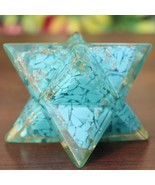 Turquoise Orgone Merkaba Star Quartz Chakra Crystal Healing Pendant - $1,832.90 MXN
