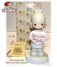 Precious Moments God is Love Dear Valentine Girl E-7154 Vintage 1981 Ene... - £11.71 GBP