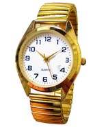  Elastic Extensible.Metal  Band Watch - Gold Coloured  -White dial  - $285.40 MXN