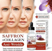 Saffron + Collagen Anti Wrinkle Facial w Vitamins C Serum Hyaluronic Aci... - £11.00 GBP