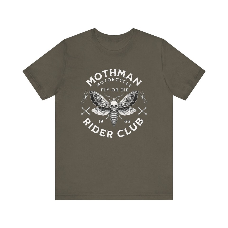 Mothman Shirt, Mothman Motorcycle Shirt, Cryptid Shirt, Goth Shirt Skull Mothman Item image 9