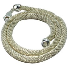 Italy STERLING SILVER 925 Mesh Tube Chain Necklace 17.5” LONG 21 Grams - £74.90 GBP
