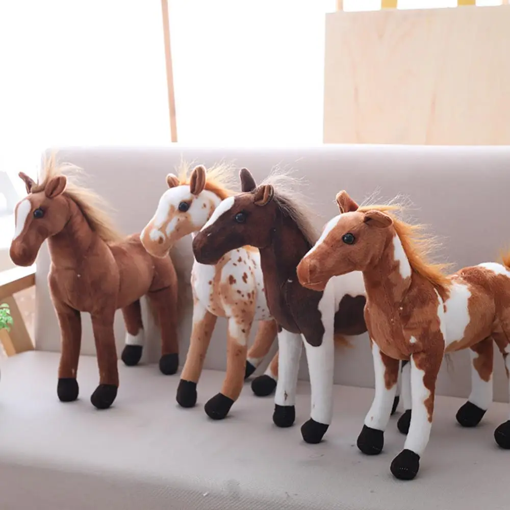 Plush Lifelike Horse Toy 4 Styles Stuffed Animal Doll Kids Birthday Gift - £13.63 GBP+