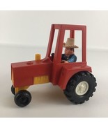 Fisher Price Husky Helpers Red Farm Tractor Farmer Figure Vintage 1980 8... - $33.55 CAD