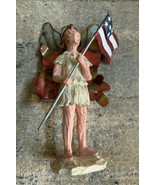 ENCHANTED WINGS ANGEL New Women with USA flag Statute Figurine - £11.17 GBP
