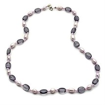 LOS066 - Silver 925 Sterling Silver Necklace with Synthetic Synthetic Gl... - $606.12 MXN