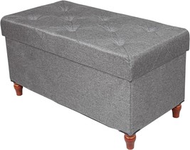 Dark Grey Glaxyfur 30 Inches Storage Ottoman Foot Stool For, And Entryway. - £31.35 GBP