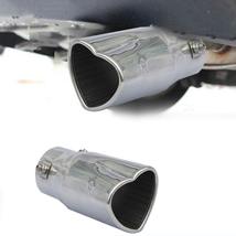 Silver Heart Shaped Stainless Steel Exhaust Pipe Muffler Tip Trim Staight - £19.01 GBP+