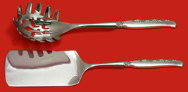 Flower Lane by Oneida Sterling Silver Italian Pasta Server Set 2pc HHWS  Custom - £110.97 GBP