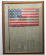 Framed Authentic 1908-1912 US 48 Star Flag on Gauze on Pole Size 20.75&quot; ... - $2,648.67 CAD
