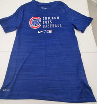 Vintage Used Nike Chicago Cubs Baseball DRI-FIT Blue T-Shirt Size - £3.89 GBP