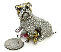 23.5ct Natural Yellow Diamonds Statue Of Dogs diamonds &amp; 70G 18K Fine Gold - £13,086.72 GBP