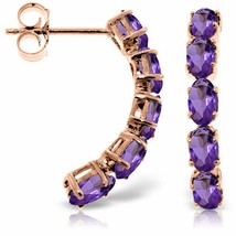 2.50 Carat 14K Solid Rose Gold Natural Amethyst Gemstone Elegant Stud Ea... - £296.50 GBP