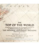 1949 Top Of The World Map Polar Region National Geographic 28 x 29&quot; E89E - €60,05 EUR