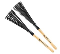Meinl Stick &amp; Brush Fixed Nylon Drum Brushes with Wood Handles, Pair — M... - £18.51 GBP