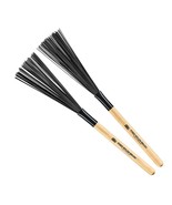 Meinl Stick &amp; Brush Fixed Nylon Drum Brushes with Wood Handles, Pair — M... - £18.38 GBP