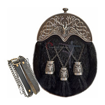 Scottish Kilt Seal Skin Full Dress Sporran Stag Cantel Sporran Antique U... - $2,413.16 MXN