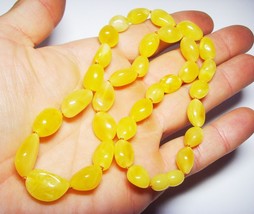 Natural Baltic Amber Necklace yellow beads knotted Ladies  21.79gr - £98.92 GBP