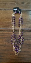 Paparazzi Short Necklace & Earring Set (New) #600 Gold Chain & Purple Beads - $7.61
