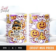 Halloween Mug Press, Cricut Mug Press Svg, Mug Wrap Png, Coffee Mug Svg - £3.13 GBP