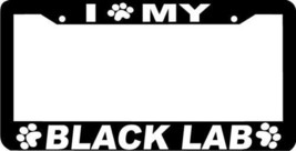 Black Lab Dog Paw Print License Plate Frame - $4.49