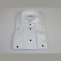 Mens CEREMONIA Tuxedo Formal Shirt 100% Cotton Turkey Slim Fit #stn 13 ATD White image 5