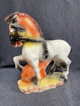Vintage Prancing Horse Chalkware Carnival Statue Amusement Park Fair Prize - £24.66 GBP