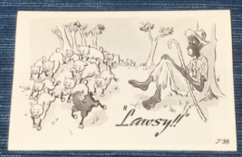 Lawsy Vintage Black Sheep Postcard J-38 Unposted 937A - £7.25 GBP