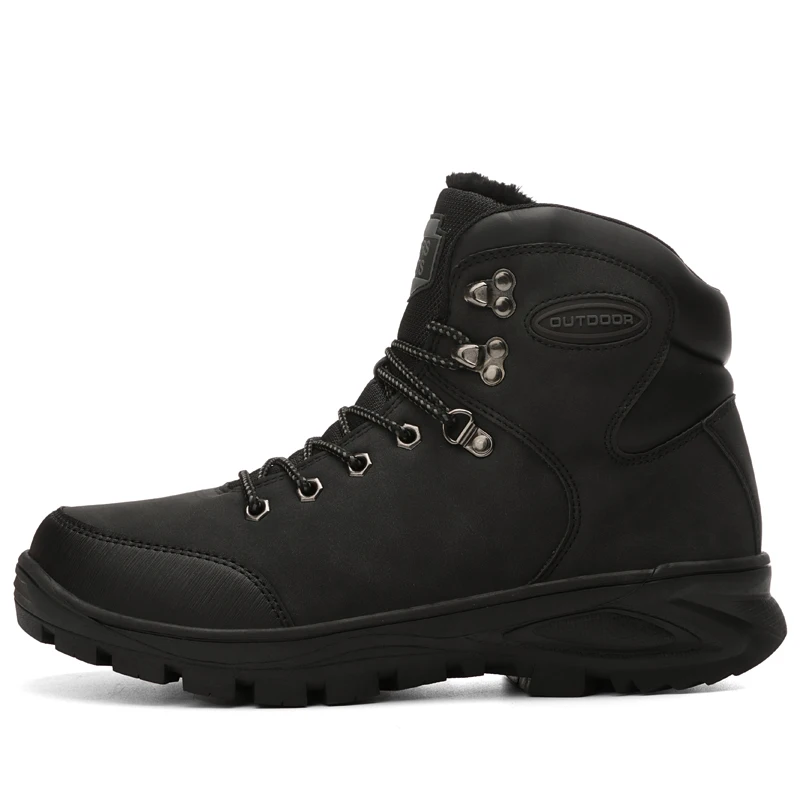 Best Sneakers Men Winter Martin Boots Warm Plush Outdoor Hi Shoes PU Leather Cas - $104.93