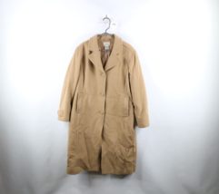 Vintage LL Bean Womens 18 Petite Distressed Lambswool Winter Trench Coat Jacket - £55.35 GBP