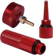 Yoursme Upgrade Red Aluminum Extended Run Gas Cap With Brass Hose Fittin... - $35.98