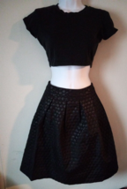 Elle Textured Polka Dot Pleated Short Twirl Skirt Womens 10 New with Tags - $24.75