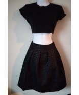 Elle Textured Polka Dot Pleated Short Twirl Skirt Womens 10 New with Tags - $24.01