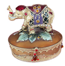 Rucinni Elegant Elephant Jeweled Trinket Box With Swarovski Crystals - £119.43 GBP