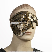 Gold Steampunk Phantom Masquerade Mask Wearable Cosplay Costume Events Prop - £11.91 GBP