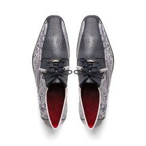 Lucca Stingray and Ostrich Dress Derby's Shoes Gray Newspaper image 5