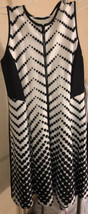 Studio One Retro Polka Dots Dress Sz 12 Black &amp; White A Line Sleeveless Mid - $21.00